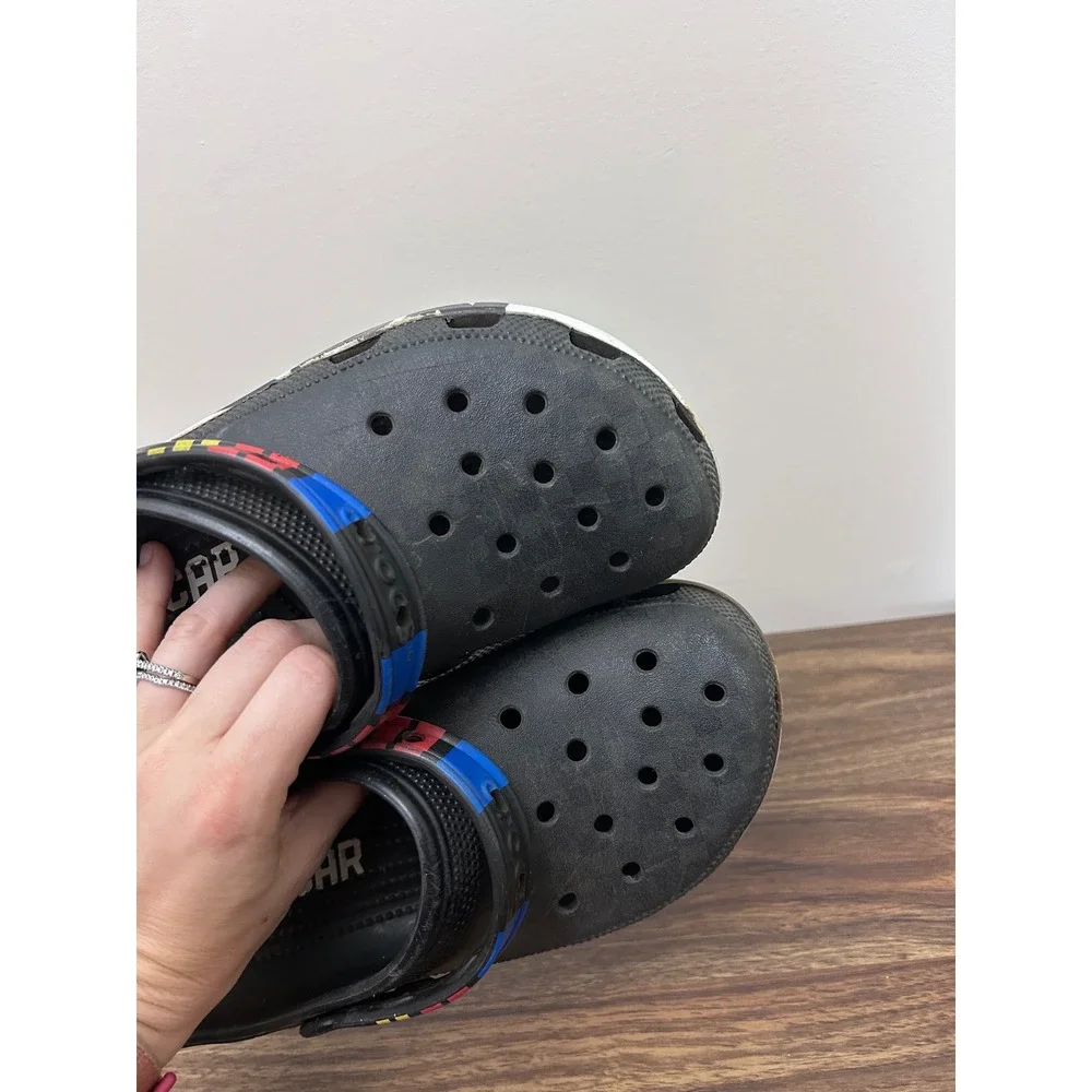 Crocs NASCAR Classic Clogs Black White Racing Mens 8 Womens 10 Checkerboard